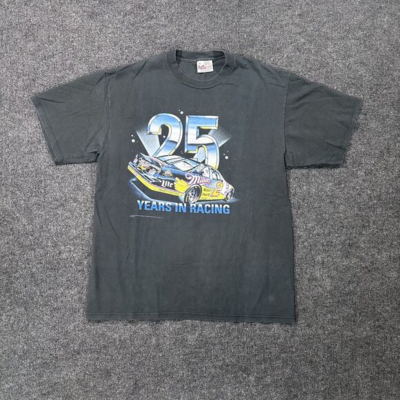 Nascar Other - Vintage 90s Competitors View Miller Light 25 Years Racing Mens Black XL T-Shirt